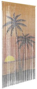 vidaXL Έντομο κουρτίνα πόρτας Palm Tree Print 90x220 cm Μπαμπού