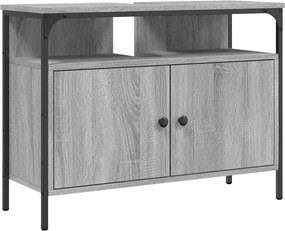 vidaXL Ντουλάπι Νιπτήρα Μπάνιου Γκρι Sonoma 80x30x60 εκ. Επεξ. Ξύλο