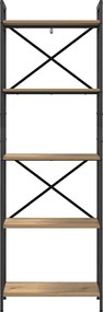 vidaXL Ράφι Βιβλίων 5 επιπέδων 56 x 34 x 171 εκ Επεξεργασμένο ξύλο
