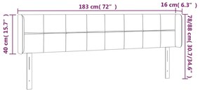 Κεφαλάρι με Πτερύγια Σκούρο Γκρι 183x16x78/88 εκ. Βελούδινο 3118829