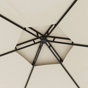 vidaXL Κιόσκι με Πλευρικά Τοιχώματα Κρεμ 3,1 x 2,7 μ.