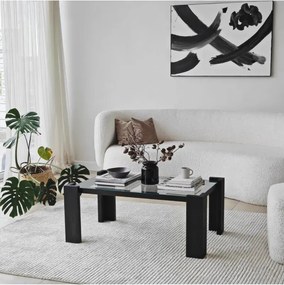Stewehome Μασίφ τραπεζάκι σαλονιού ορθογώνιο μοντέρνο Γκρι 91x58 cm