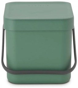 Κάδος χωριστής συλλογής απορριμμάτων Brabantia Sort&Go 1003233, 6 l, Χειρολαβή, Επιτοίχιος, Σκούρο πράσινο