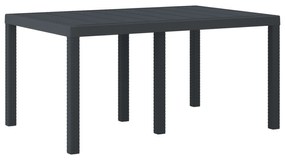 vidaXL Τραπέζι Κήπου Ανθρακί 150x100x73 εκ. Πολυ Ράτταν