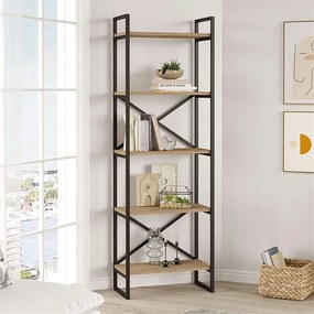 Βιβλιοθήκη Dusan Megapap χρώμα sepet oak 58x30x175εκ.-GP037-0225,1