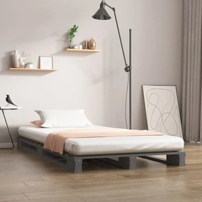 vidaXL 820387 Καναπές από Παλέτες Γκρι 100 x 200εκ. Μασίφ Ξύλο Πεύκου