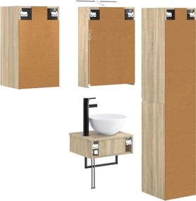 vidaXL Σετ Επίπλων Μπάνιου 5 pcs Sonoma Δρυς