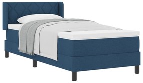 vidaXL Κρεβάτι Με Ελατήριο και Στρώμα Μπλε 90x190 εκ. Υφάσματος