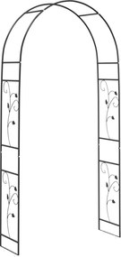 vidaXL Κήπος Αψίδα Floral Μαύρο 115 x 37 x 231 εκ.