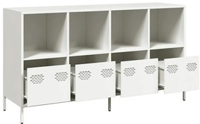 Sideboard Λευκό 135x39x73,5 cm Ατσάλι ψυχρής έλασης - Λευκό