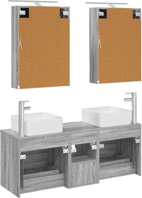 vidaXL Σετ Επίπλων Μπάνιου 5 pcs Γκρι Sonoma