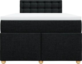 vidaXL Κρεβάτι Boxspring με Στρώμα Μαύρο 120x190 εκ. Υφασμάτινο