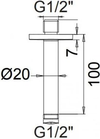 Almar E044075+R50813 White Matt - Κεφαλή Ντους με Βραχίονα Οροφης