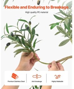 VEVOR 180cm Artificial Olive Tree Tall Fake Plant with Pot for Home Office