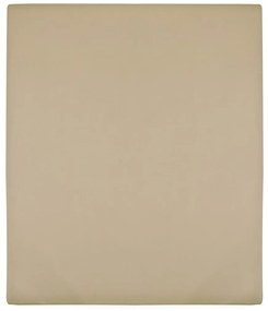 vidaXL Σεντόνι με Λάστιχο Taupe 90 x 200 εκ. Βαμβακερό Ζέρσεϊ