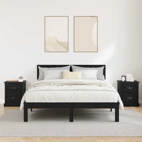 vidaXL Κομοδίνο 2 pcs Μαύρη δρυς 39 x 39 x 47.5 εκ Επεξεργασμένο ξύλο