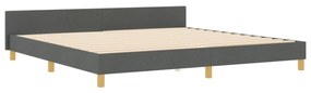 vidaXL Κρεβάτι Σκελετός Σκούρο Γκρι 200x200 εκ. Υφασμάτινο