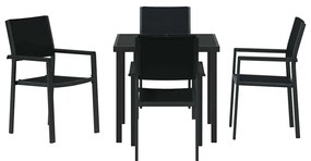 vidaXL Σέτ φαγητού για κήπο 5 pcs Μαύρο Χάλυβας με επίστρωση πούδρας