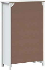 vidaXL Ντουλάπι Μπάνιου BERG Λευκό 69,5x34x110 εκ. Μασίφ Ξύλο Πεύκου