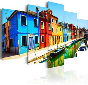 Πίνακας - Houses in the colors of the rainbow 200x100