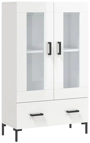 vidaXL Ντουλάπα Γυαλ. Λευκό 69,5 x 31 x 115 εκ. από Επεξεργασμένο Ξύλο