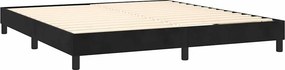 vidaXL Κρεβάτι Boxspring με Στρώμα Μαύρο 180x200 εκ. Βελούδινο