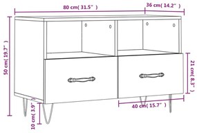 ΈΠΙΠΛΟ ΤΗΛΕΟΡΑΣΗΣ ΓΥΑΛ. ΛΕΥΚΟ 80X36X50 ΕΚ. ΕΠΕΞΕΡΓΑΣΜΕΝΟ ΞΥΛΟ 828966