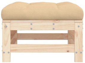 vidaXL Υποπόδια Κήπου με Μαξιλάρια 2 τεμ. από Μασίφ Ξύλο Πεύκου