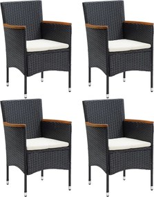vidaXL Σετ Τραπεζαρίας Κήπου 5 Τεμαχίων Μαύρο