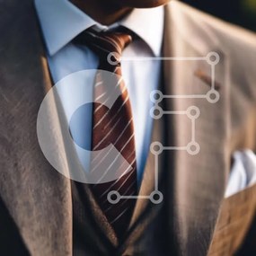 Σετ των 2 Intra Συλλεκτικό Ξύλινο Παζλ Plywood  4mm - Κομψός άντρας με καφέ κοστούμι και γραβάτα Σε Ξύλινο Κουτί - Διαστάσεις: 10x10 cm – 25 κομμάτια