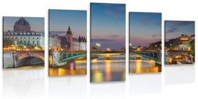 Εικόνα 5 μερών του εκθαμβωτικού πανοράματος του Παρισιού - 100x50