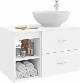 vidaXL Σετ Επίπλων Μπάνιου 2 pcs Λευκό Επεξεργασμένο Ξύλο