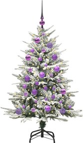 vidaXL Artificial Christmas Tree with Flocked Snow 150 LED Θερμό λευκό