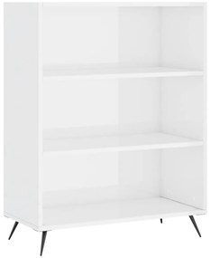 vidaXL Βιβλιοθήκη Γυαλιστερό Λευκό 69,5x32,5x90 εκ. Επεξεργασμένο Ξύλο