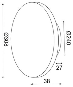 ΕΠΙΤOIXO Φ/Σ LED 15W 3000Κ 1200LM TERRAZZO MDF ΚΥΚΛΟΣ Φ30ΧΗ3,6CM ECLIPSE