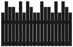 vidaXL Κεφαλάρι Τοίχου Μαύρο 127,5x3x80 εκ. από Μασίφ Ξύλο Πεύκου