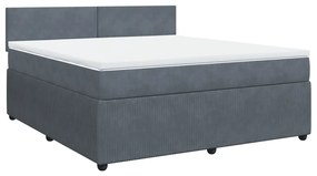 ΚΡΕΒΑΤΙ BOXSPRING ΜΕ ΣΤΡΩΜΑ ΣΚΟΥΡΟ ΓΚΡΙ 180X200 ΕΚ. ΒΕΛΟΥΔΙΝΟ 3290101