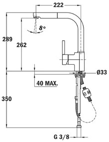 Μπαταρία Νεροχύτη Inox TEKA Περιστρεφόμενη με Pull-Out Ντους ARK 938 3/8”-1/2”Maestro Λευκό 23938120W