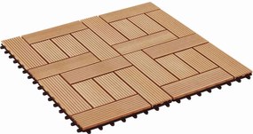 vidaXL Πλάκα Κατασκευής 11 pcs Ξύλο teak 30 x 30 cm WPC