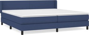 vidaXL Κρεβάτι Boxspring με Στρώμα Μπλε 200x200 εκ. Υφασμάτινο
