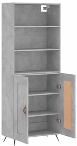 vidaXL Ντουλάπι Γκρι Σκυροδέματος 69,5x34x180 εκ. Επεξεργασμένο Ξύλο