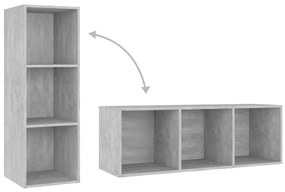 vidaXL Έπιπλα Τηλεόρασης 4 τεμ. Γκρι Σκυρ. 107x35x37 εκ. Μοριοσανίδα