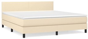 vidaXL Κρεβάτι Boxspring με Στρώμα Κρεμ 160x200 εκ. Υφασμάτινο