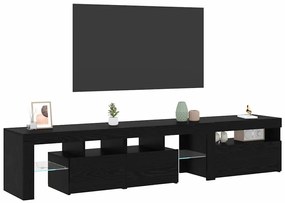 vidaXL Σετ Βαθμολογικών Κέντρων 2 τμχ με Φώτα LED Μαύρος Δρυς Επεξεργασμένο Ξύλο