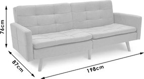 Καναπές-κρεβάτι Flexible pakoworld σε ανθρακί ύφασμα 198x87x76εκ