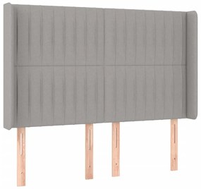 Κεφαλάρι Κρεβατιού LED Ανοιχτό Γκρι 147x16x118/128 εκ. - Γκρι