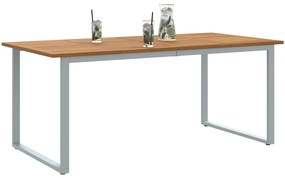 vidaXL Τραπέζι Κήπου για Φαγητό Γκρι 180 x 90 x 75 cm