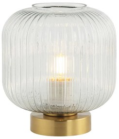 Φωτιστικό Επιτραπέζιο 20250 1xE27 Max 25W Transparent - Brushed Brass Metal, Glass