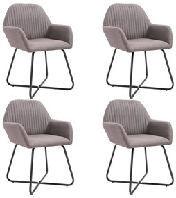 Καρέκλες Τραπεζαρίας 4 τεμ. Χρώμα Taupe Υφασμάτινες - Μπεζ-Γκρι