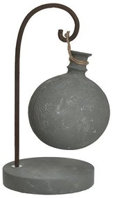 Βάζο Κρεμαστό 3-70-507-0329 17Χ17Χ35 Antique Grey Inart Τσιμέντο,Μέταλλο